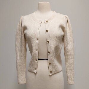 AYR, Cream, Cotton Bouclé, L/S, Button-front Cardigan, Size: S